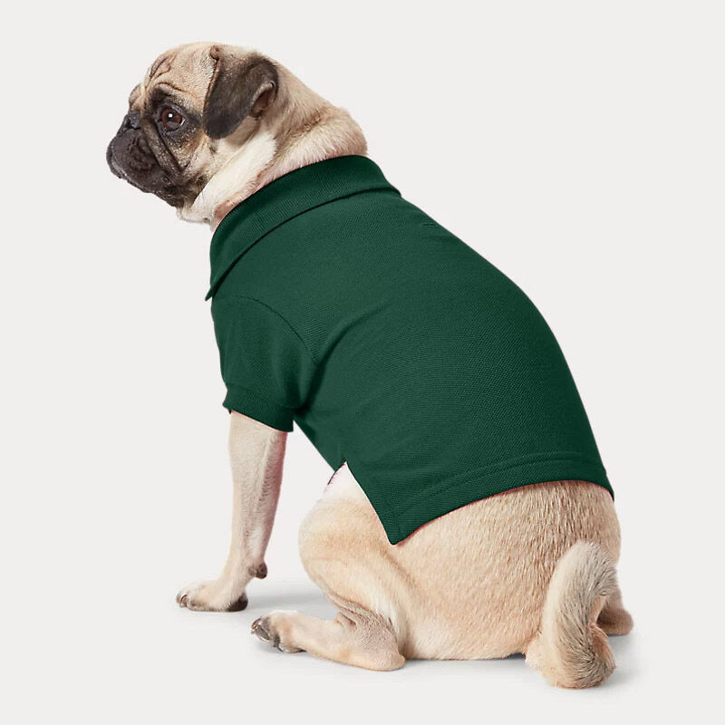 Polo Ralph Lauren Cotton Mesh Dog Polo Shirt - Solid New Forest image number 1